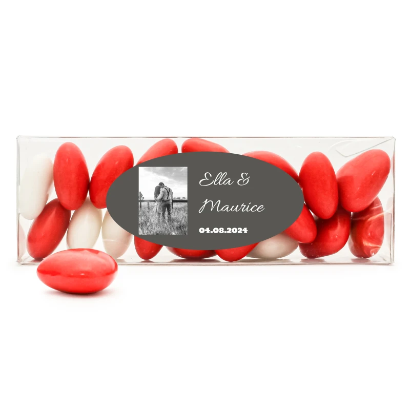 Bruiloft bedankje - Gepersonaliseerd transparant doosje