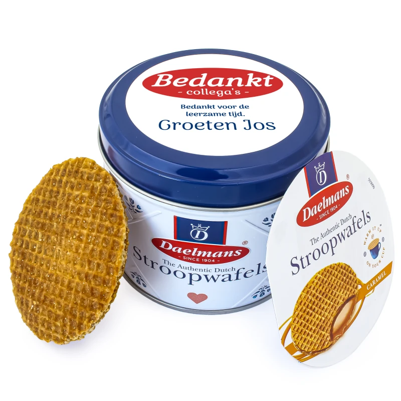 Gepersonaliseerd cadeau - Blikje met Daelmans stroopwaffels