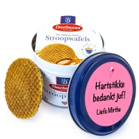 Bedankje voor de juf - Stroopwafels met bedrukking