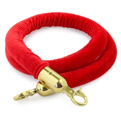 Afzetkoord Rood - Velours - 32 mm - Messing haken
