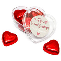 Valentijn bedankje - Hartvormig doosje met rode hartbonbons