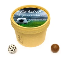 Bedankje voor collega's - Kraft bekertje met balletjes chocolade