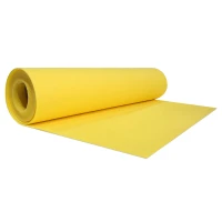 Gele loper vilt op rol