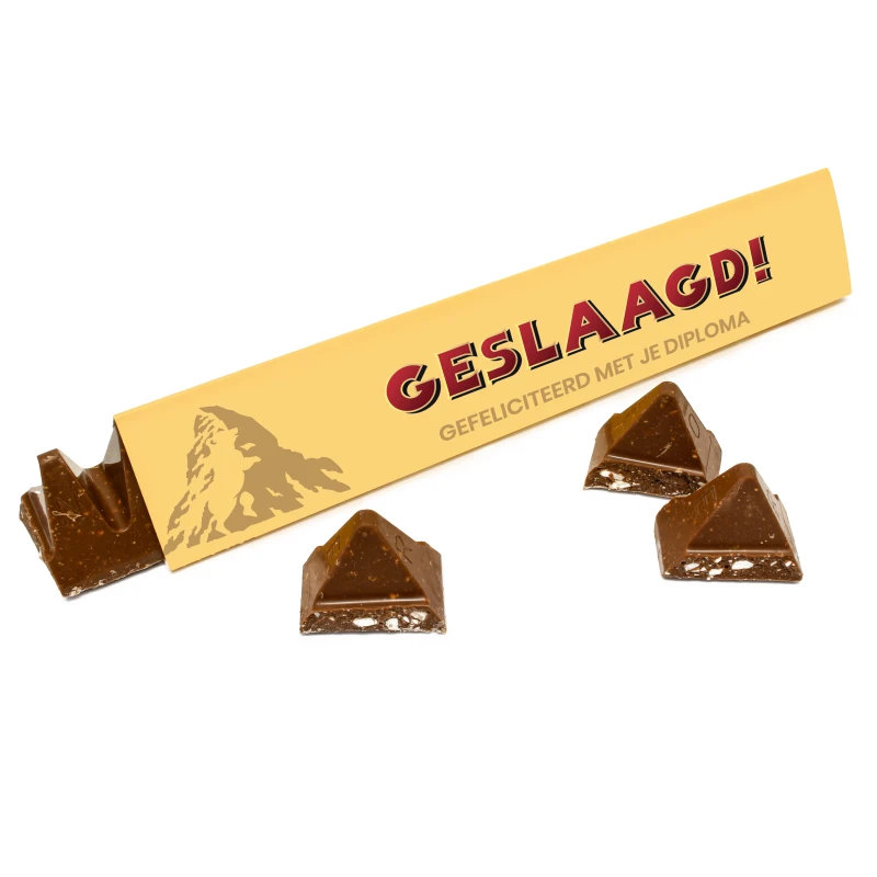 Toblerone chocolade met geslaagd tekst - 100 gram