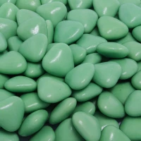 Chocolade minihartjes heldergroen