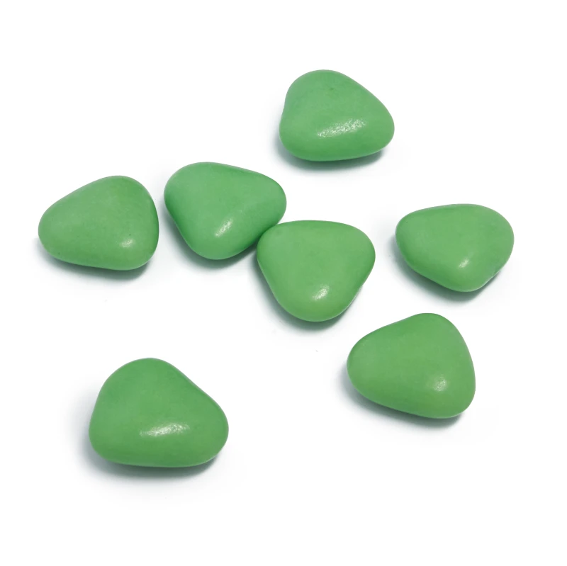 Chocolade minihartjes lichtgroen