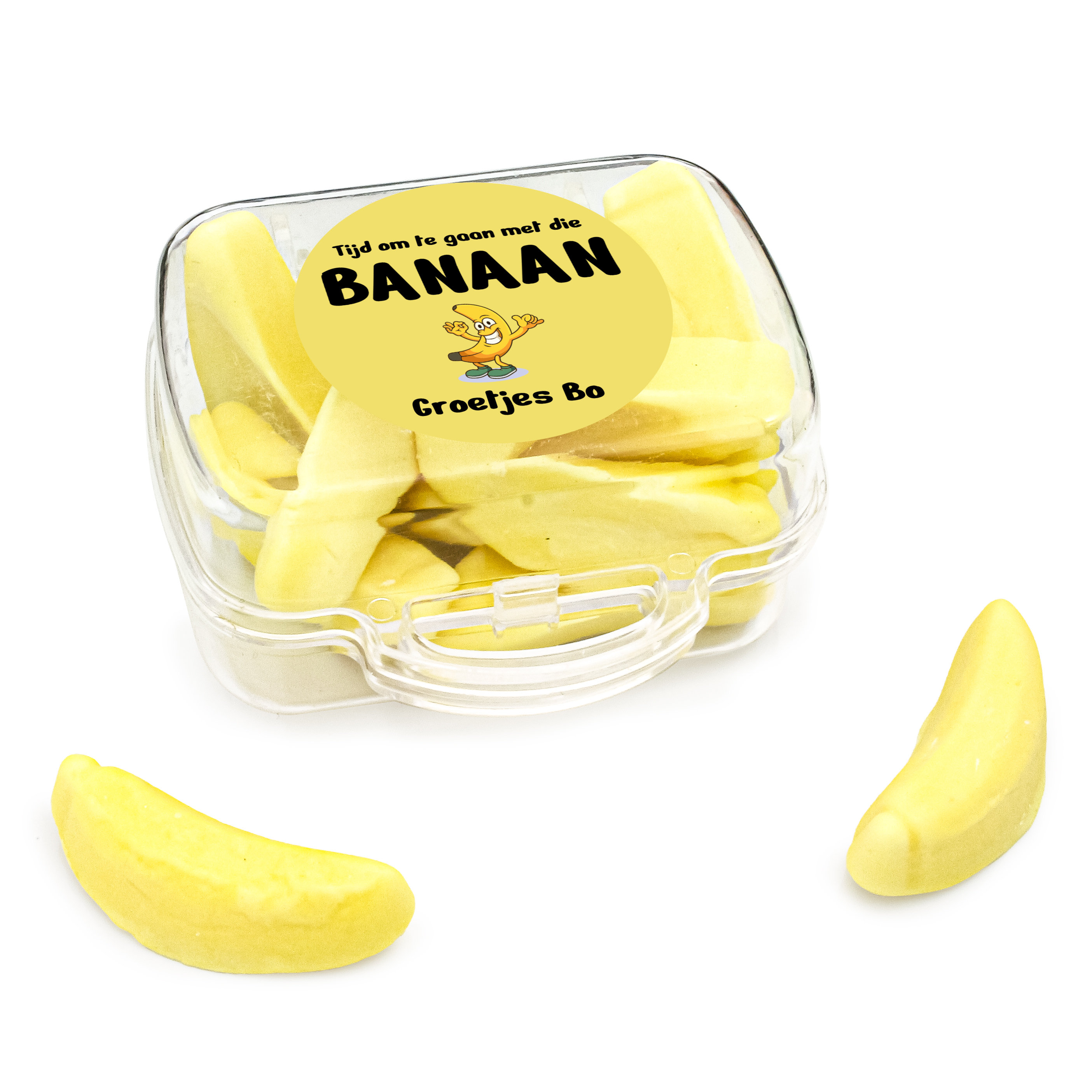 Reis koffer bedankje met banaan snoepjes