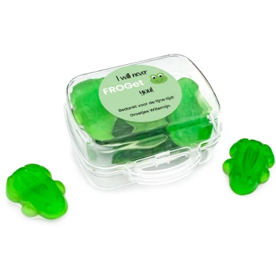 Reis koffer bedankje met kikkertjes