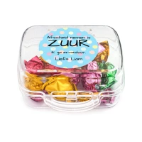 Reis koffer bedankje met zuurtjes