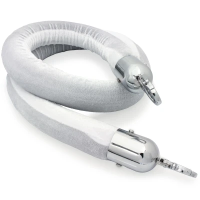 Afzetkoord Wit - Velours - 40 mm - Chroom haken
