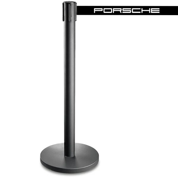 Afzetpaaltje zwart met Porsche bedrukt trekband