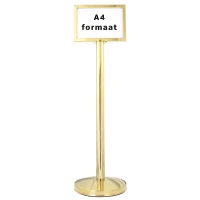 Afzetpaaltje met goud display - A4 formaat