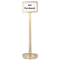 Afzetpaaltje met A4 display - Goud