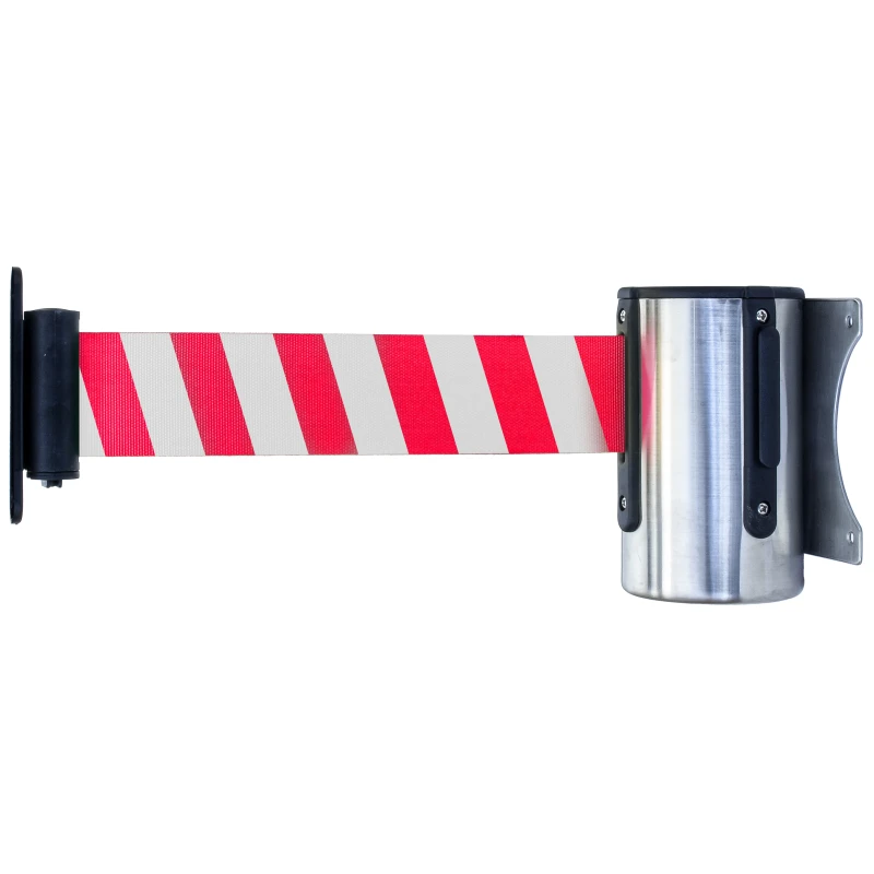 Muursysteem chroom met rood/wit trekband