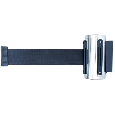 Muursysteem chroom met zwart trekband - Magnetisch - 3m