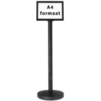 Afzetpaaltje zwart met A4 posterframe