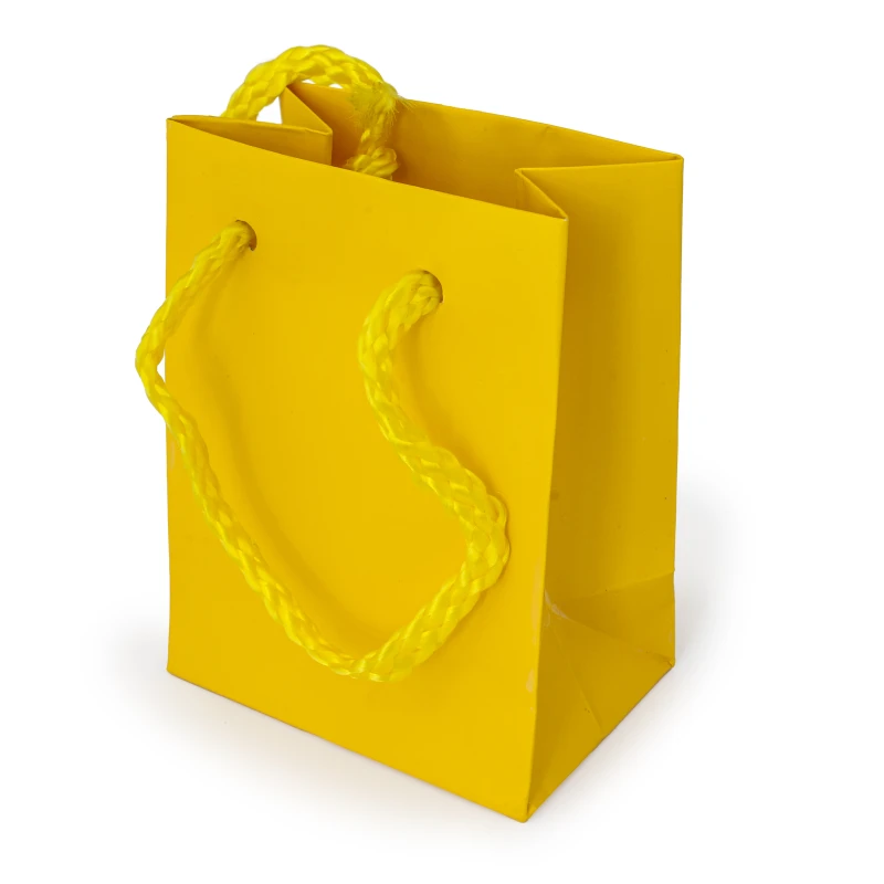 Goodiebag Geel - Tasje voor huwelijk - Zijkant