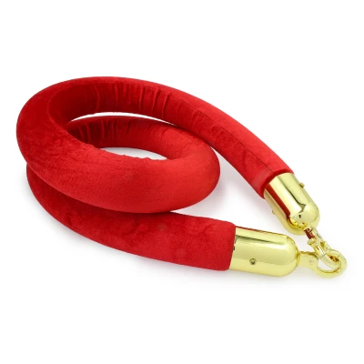 Afzetkoord Rood - Velours - 40 mm - Messing haken