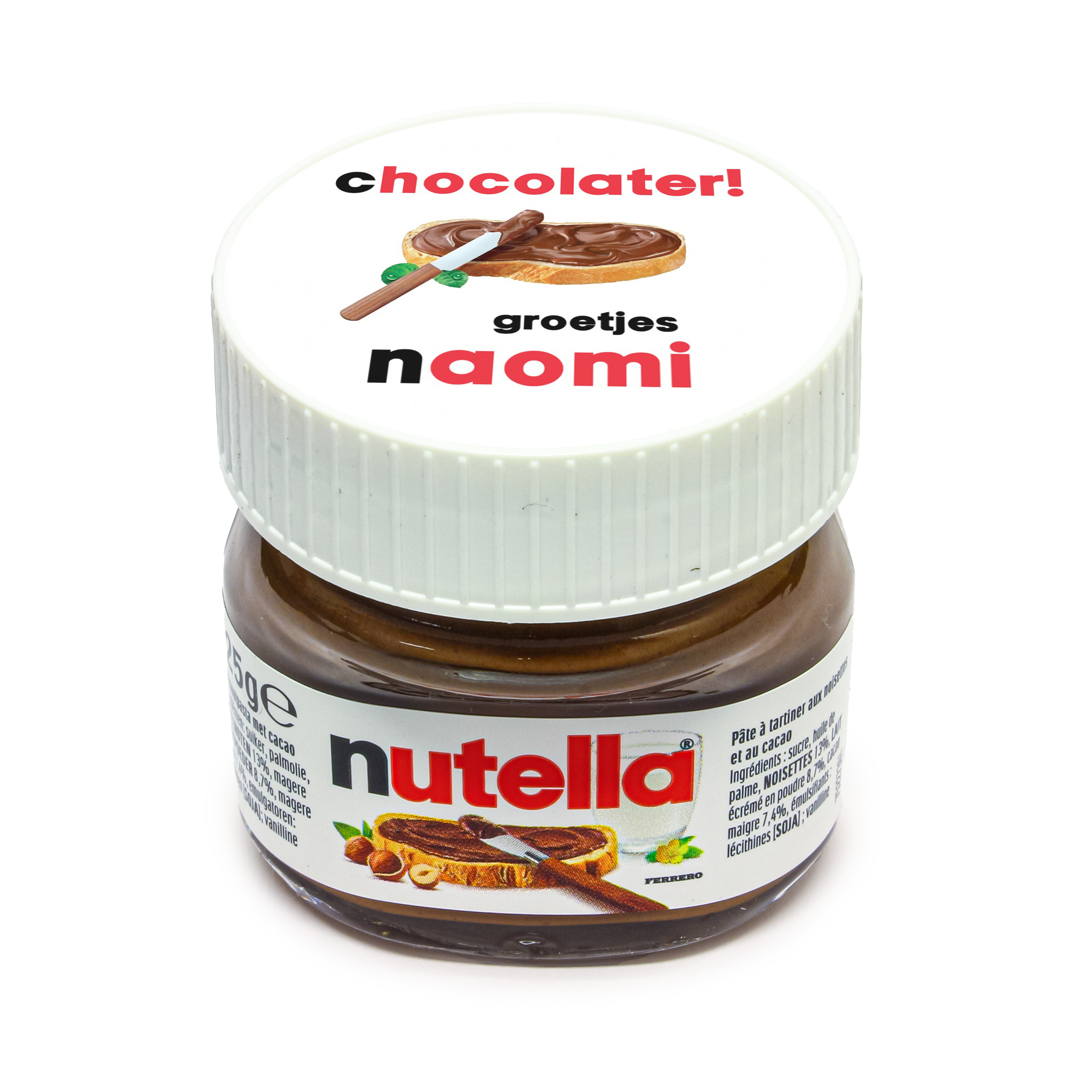 Nutella bedankje met persoonlijke print