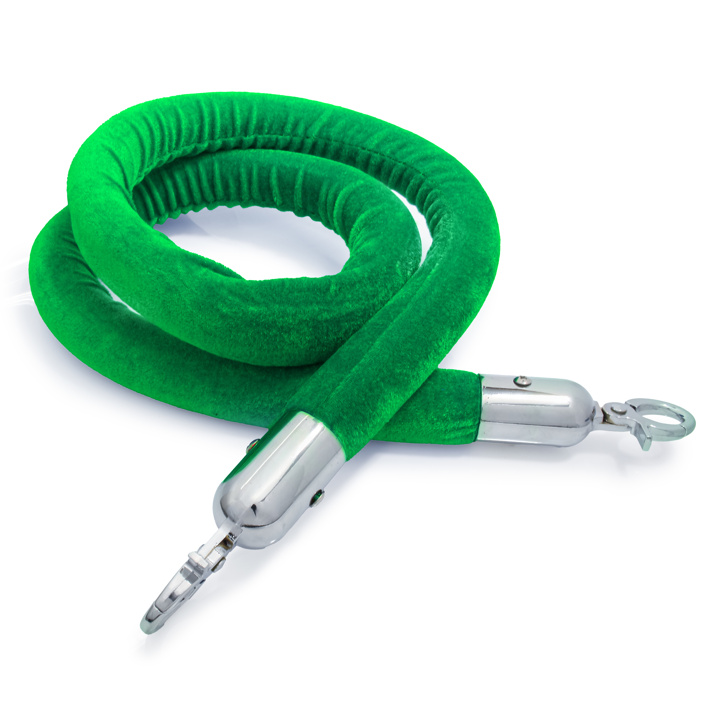 Afzetkoord Groen - Velours - 32 mm diameter - Chroom haken