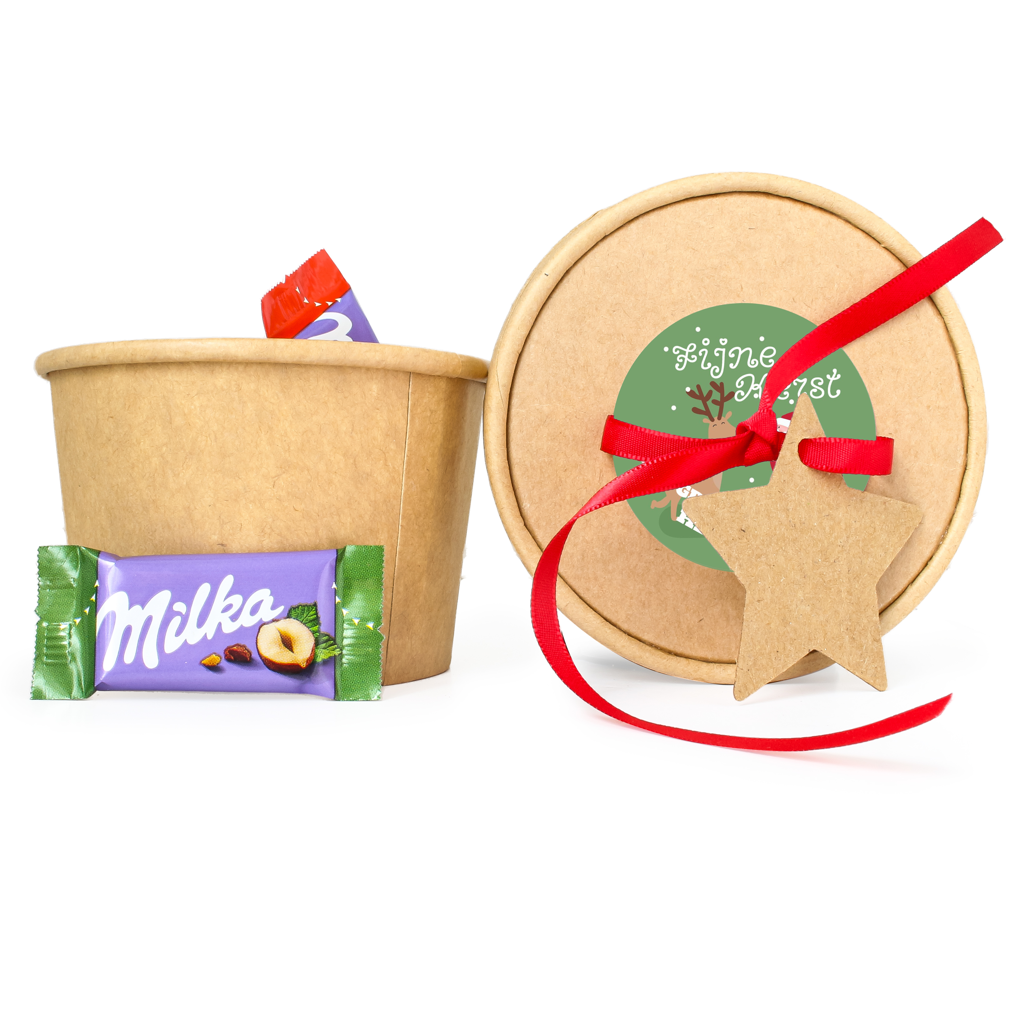 Kerst bedankje met Milka's en ster