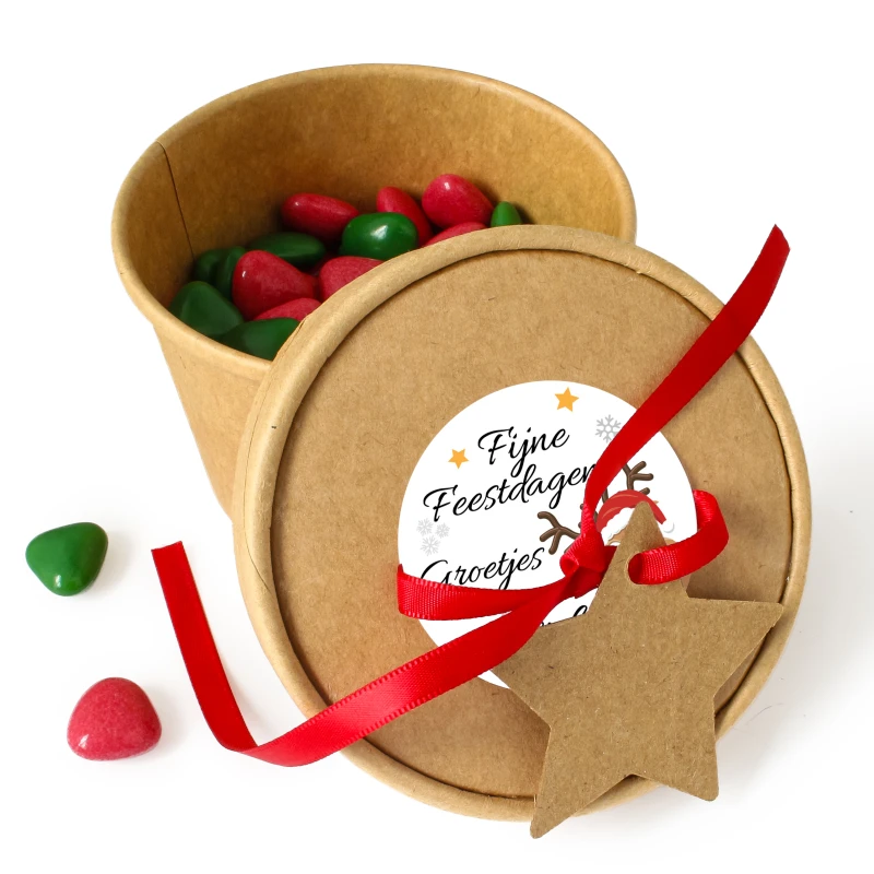 Kerst bedankje met ster en persoonlijke print