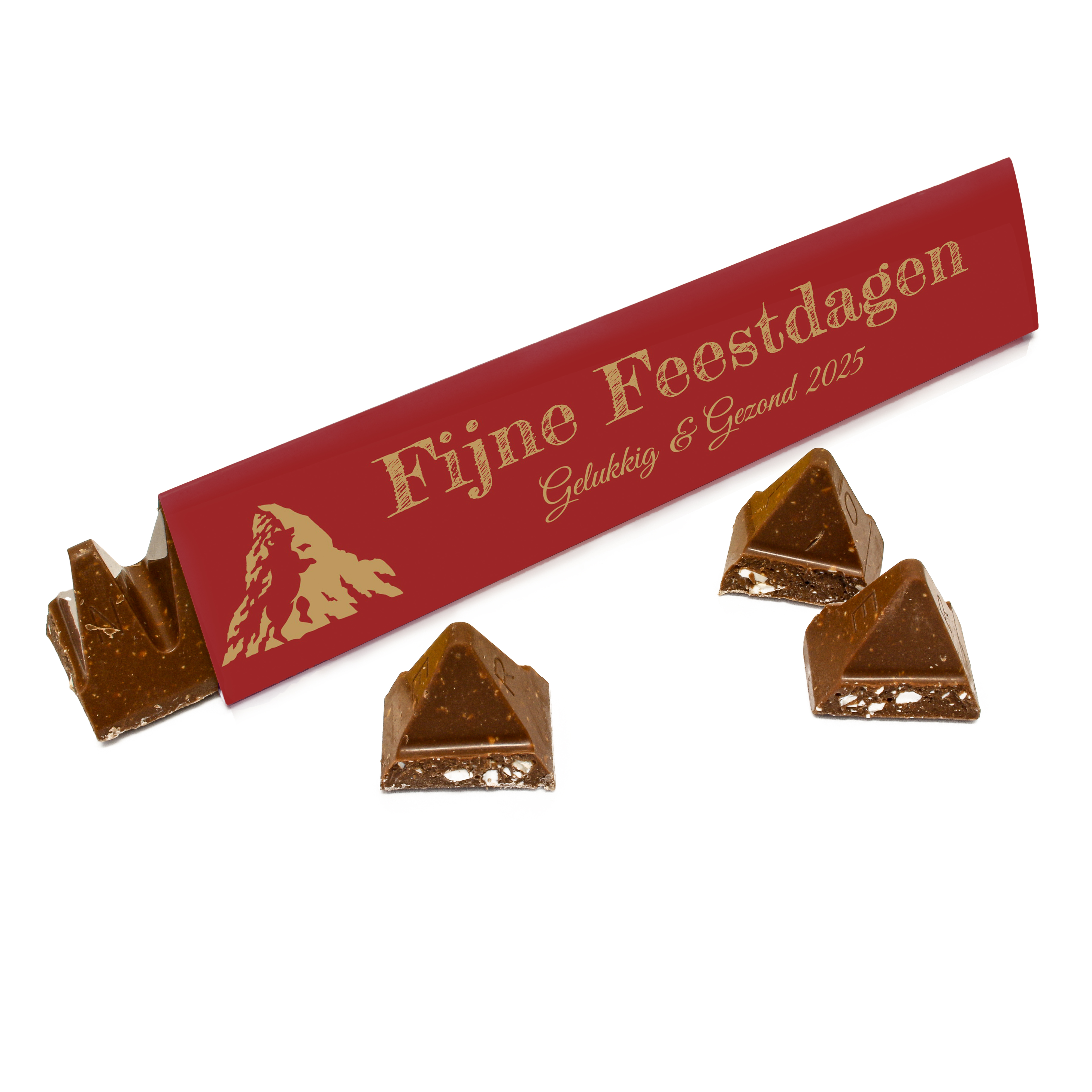 Klein kerst geschenk - Toblerone reep met persoonlijke tekst of foto