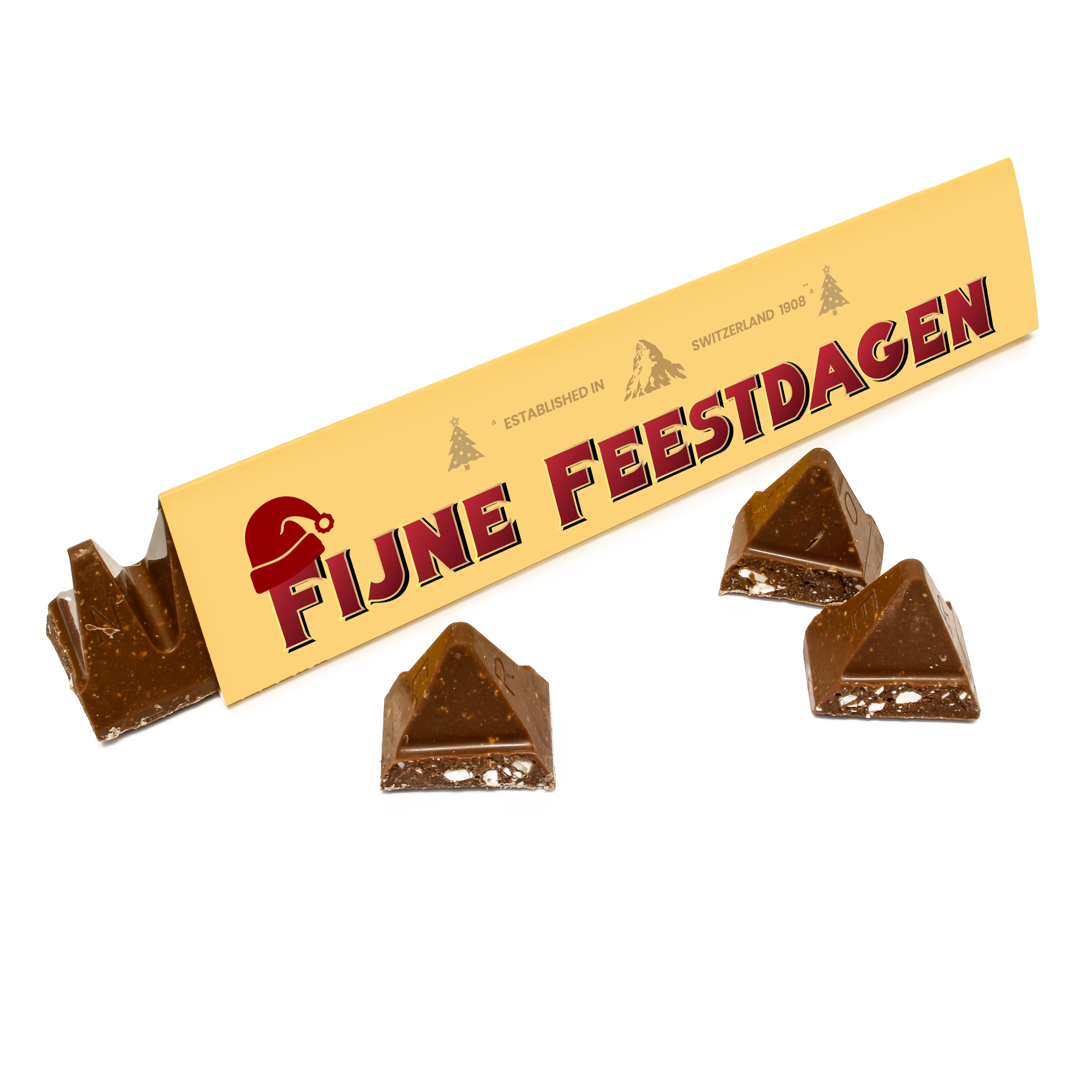 Kerst geschenk voor collega's - Toblerone met eigen tekst of foto