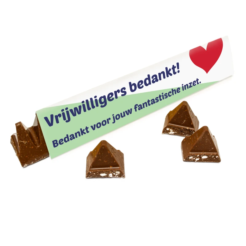 Toblerone chocolade voor vrijwilligers