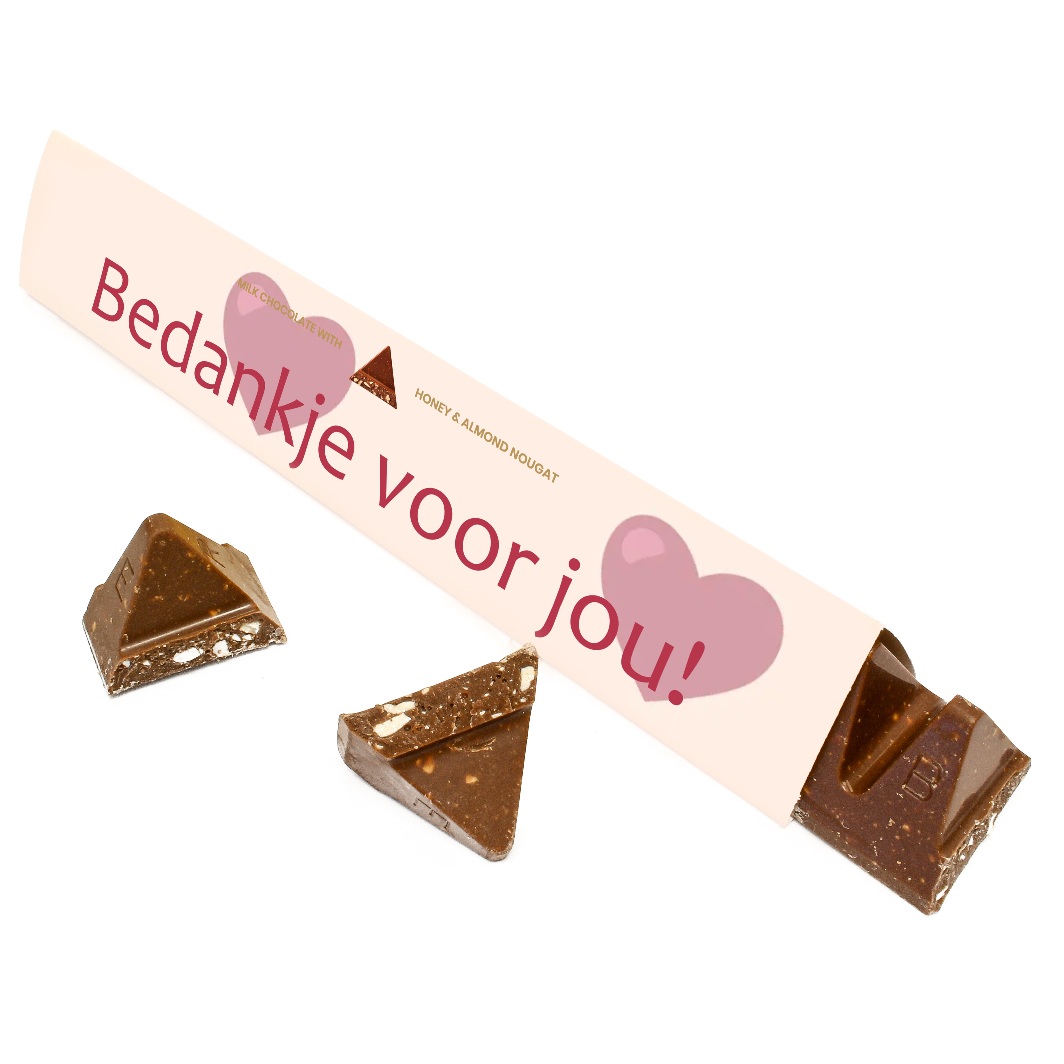 Toblerone voor valentijn met eigen ontwerp