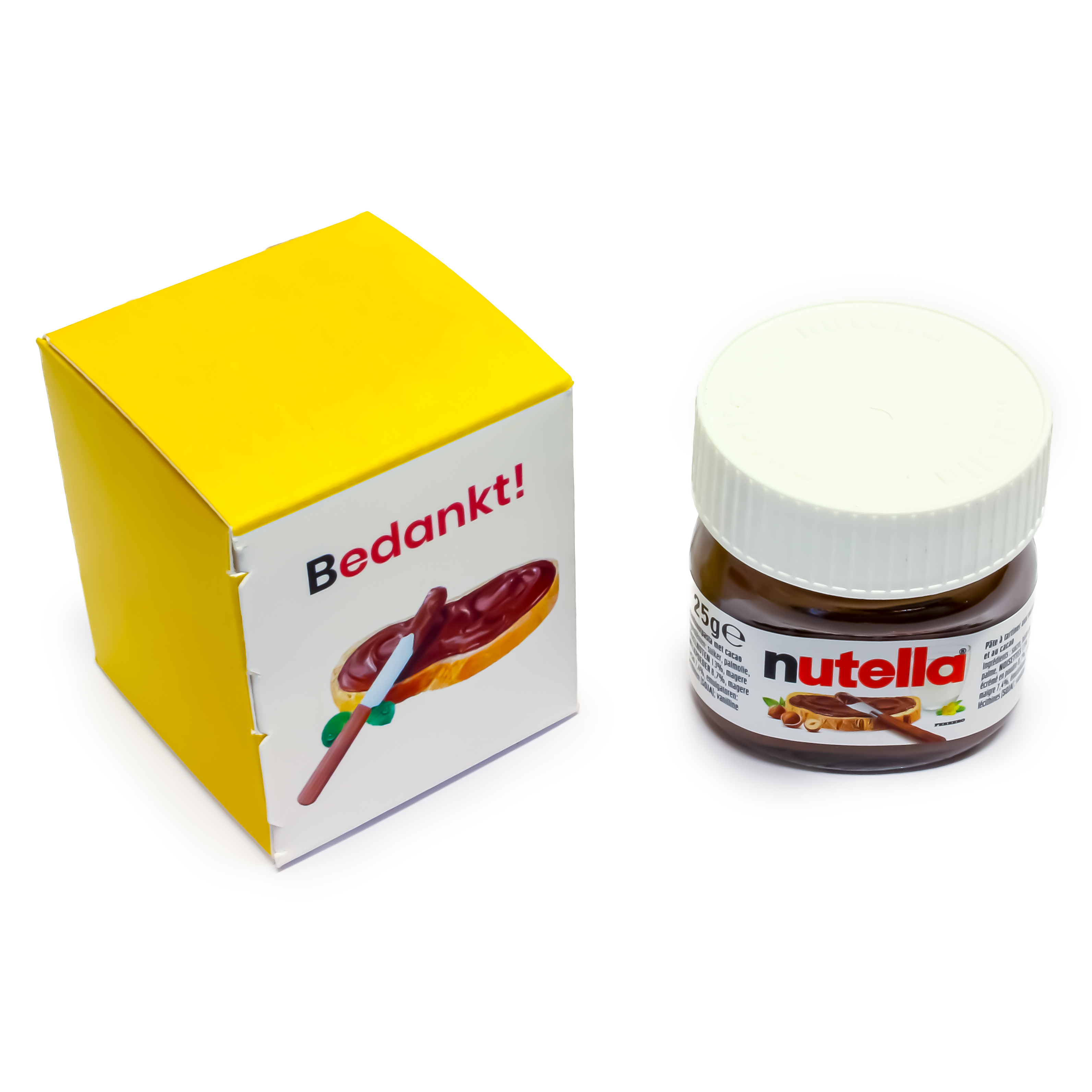 Nutella bedankje in bedrukt doosje