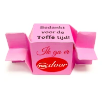 Toffee cadeautje met roze print