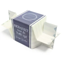 Toffee bedank doosje wit met tekst