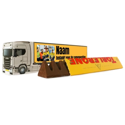 Vrachtwagen doosje met Toblerone - Bedankje voor collega's