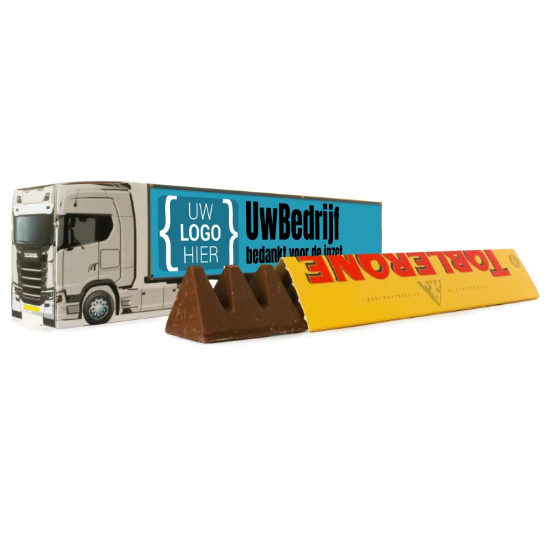 Vrachtwagen relatiegeschenk met Toblerone