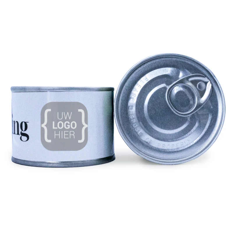 Zakelijk bedankje - Blikje met bedrukte wrapper