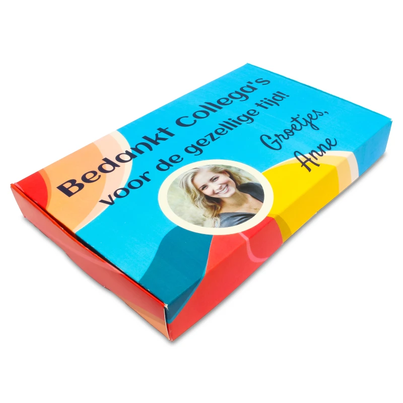 Afscheidscadeau voor collega's - Doosje met print