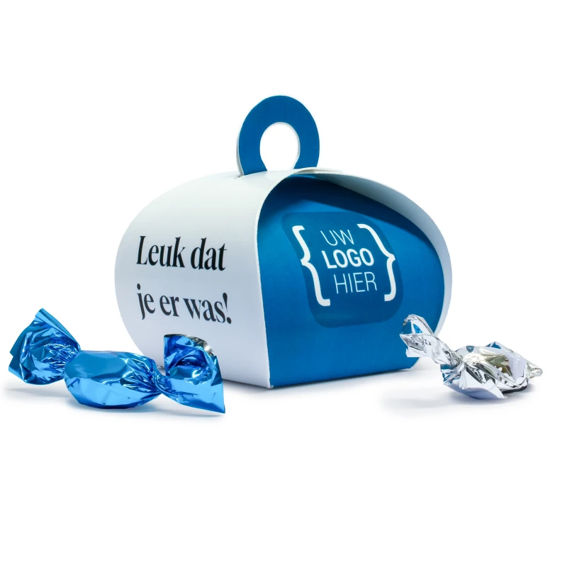 Snoepdoosje met hanger pepermint snoepje en eigen print