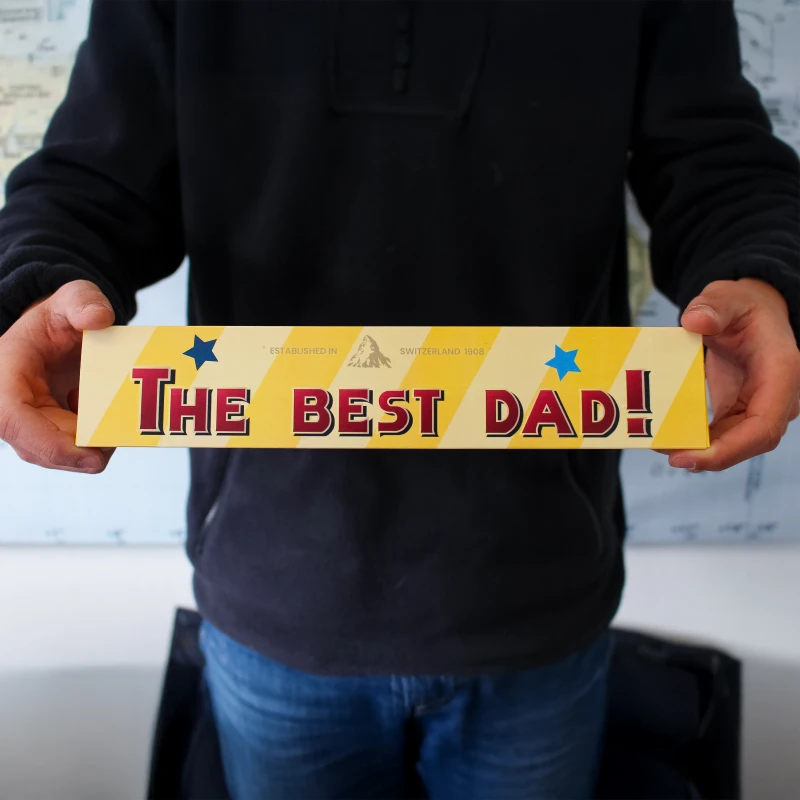 Toblerone voor vaderdag in handen
