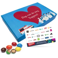 Cadeau voor zorg - Blauw doosje met print