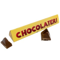 Toblerone met chocolater tekst