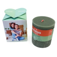 Groen bedankdoosje met foto en kaars