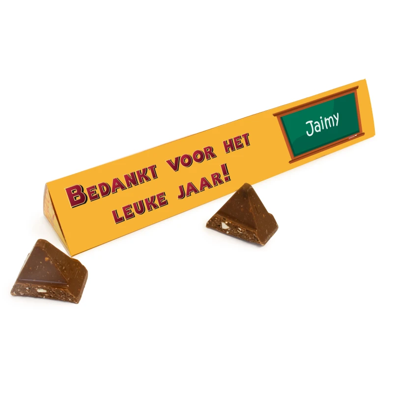 Einde schooljaar bedankje voor juf of meester met Toblerone