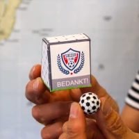 Voetbal goal bedankje in hand