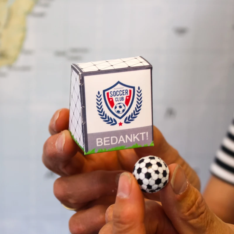 Voetbal goal bedankje in hand