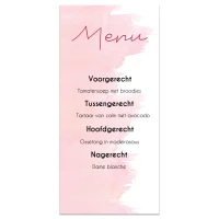 Menukaart 21 diner roze