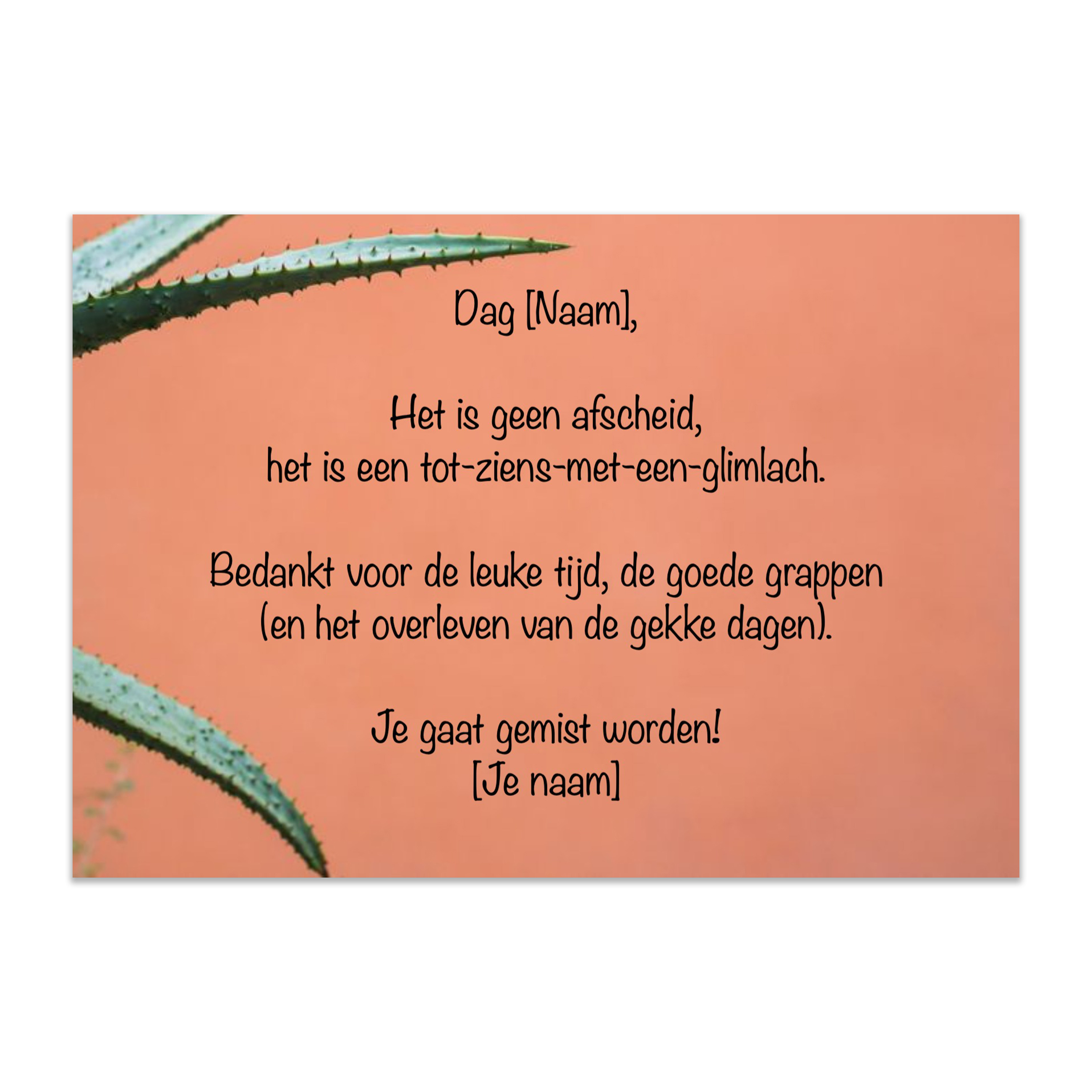 Bedank kaartje - Zelf te ontwerpen - A6