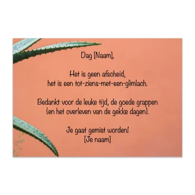 Bedank kaartje - Zelf te ontwerpen - A6