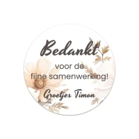 Sticker - Rond - Bloemen - 30mm