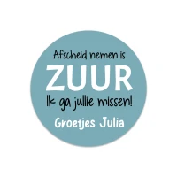 Sticker - Rond - Groen afscheid nemen - 30mm